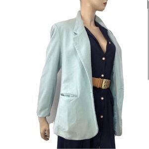 YOUNG ATTITUDES wool blend blazer light blue size:14